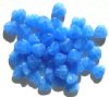 50 10mm Milky Sapphire Marble Glass Heart Beads